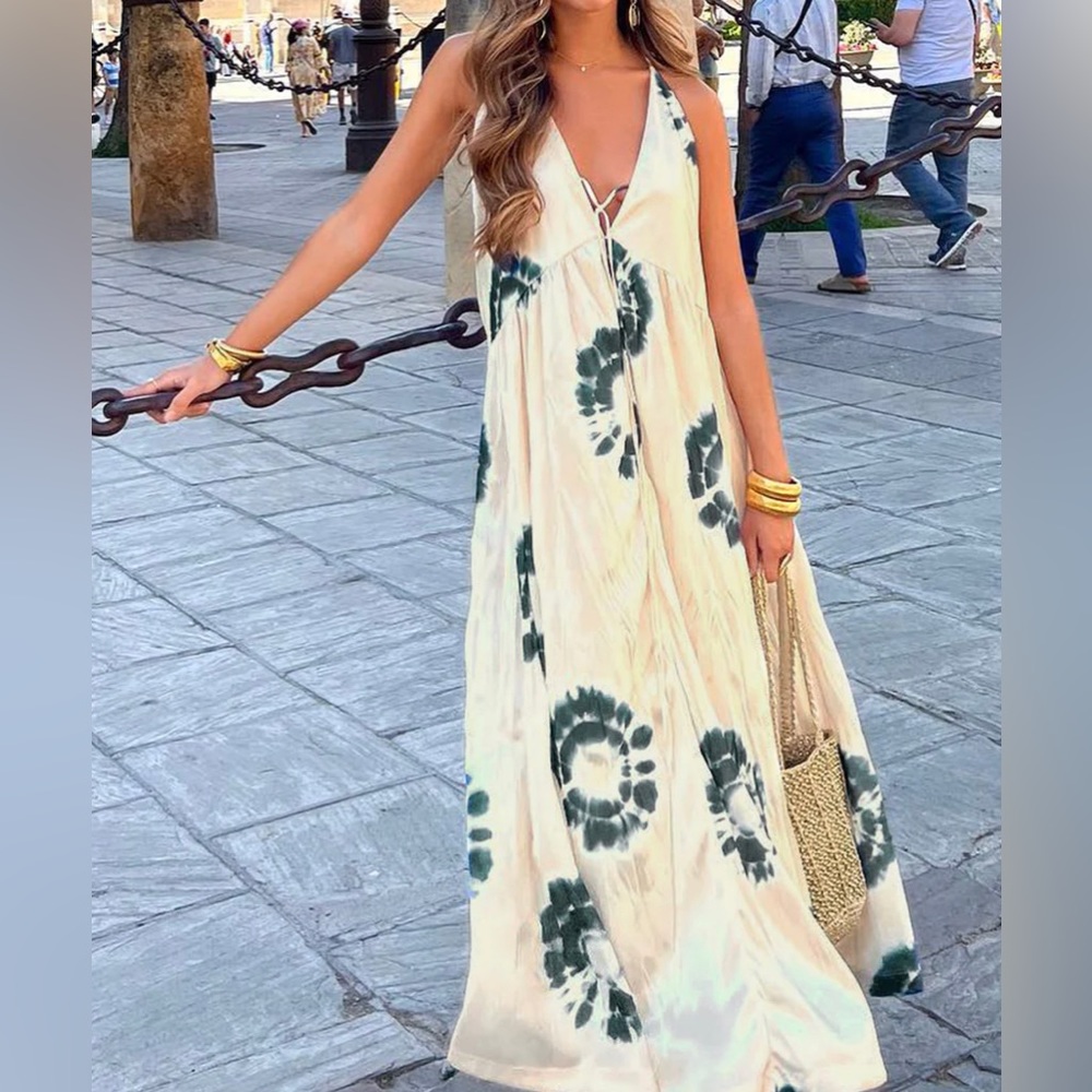 Commense Ink Ripple Leisure long Dress NWT